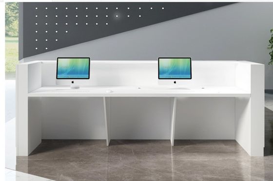 Escritorio de recepción de diseño moderno para recepción corporativa personalizada y inicio de sesión de conferencias