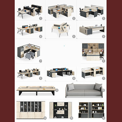 Muebles comerciales Estaciones de trabajo modulares abiertas Muebles de oficina con librería móvil