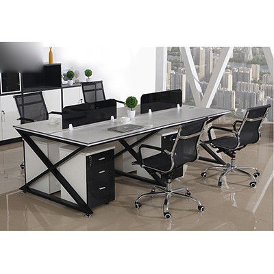 Muebles de oficina de combinación de 4 personas y 6 personas para espacios de trabajo modernos colaborativos