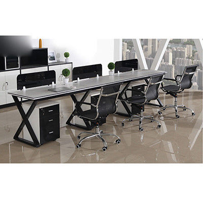 Muebles de oficina de combinación de 4 personas y 6 personas para espacios de trabajo modernos colaborativos