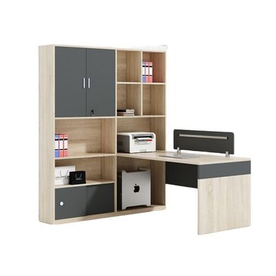 Cabinet de doble asiento pantalla estación de trabajo escritorio de computadora estilo moderno para sala de finanzas