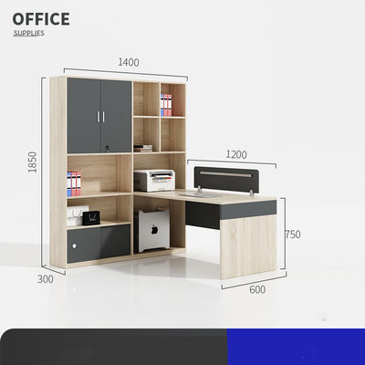 Cabinet de doble asiento pantalla estación de trabajo escritorio de computadora estilo moderno para sala de finanzas