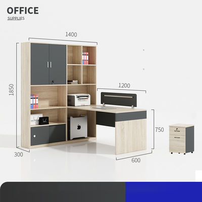 Cabinet de doble asiento pantalla estación de trabajo escritorio de computadora estilo moderno para sala de finanzas