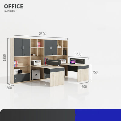 Cabinet de doble asiento pantalla estación de trabajo escritorio de computadora estilo moderno para sala de finanzas