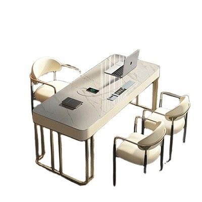 Muebles de oficina de mármol Mesa de oficina ejecutiva en forma de L para muebles comerciales