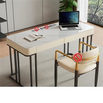 Muebles de oficina de mármol Mesa de oficina ejecutiva en forma de L para muebles comerciales