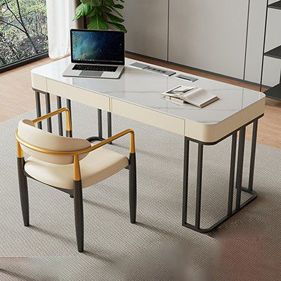 Muebles de oficina de mármol Mesa de oficina ejecutiva en forma de L para muebles comerciales