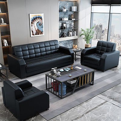Muebles de oficina modernos Sofá de cuero personalizado Conjunto de estilo chino contemporáneo 2 conjuntos
