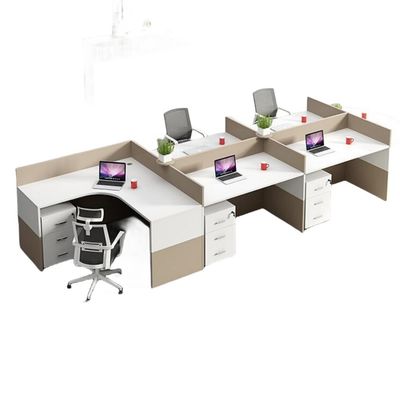 Supervisor de muebles de oficina certificado ISO Escritorio y silla de personal Conjunto para equipo de 4 personas