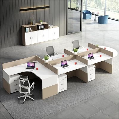 Supervisor de muebles de oficina certificado ISO Escritorio y silla de personal Conjunto para equipo de 4 personas