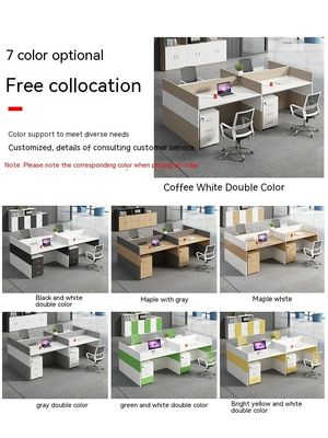 Supervisor de muebles de oficina certificado ISO Escritorio y silla de personal Conjunto para equipo de 4 personas