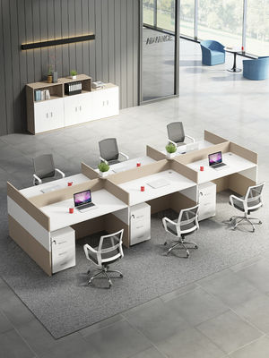 Supervisor de muebles de oficina certificado ISO Escritorio y silla de personal Conjunto para equipo de 4 personas