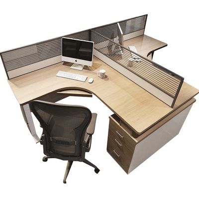 Plantilla modular de computadora de oficina Cubicle Estación de trabajo para 2 4 6 Personas Diseño de escritorio