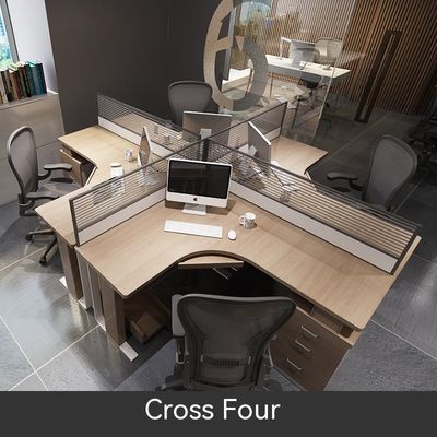Plantilla modular de computadora de oficina Cubicle Estación de trabajo para 2 4 6 Personas Diseño de escritorio
