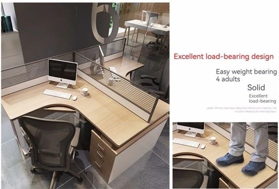 Plantilla modular de computadora de oficina Cubicle Estación de trabajo para 2 4 6 Personas Diseño de escritorio