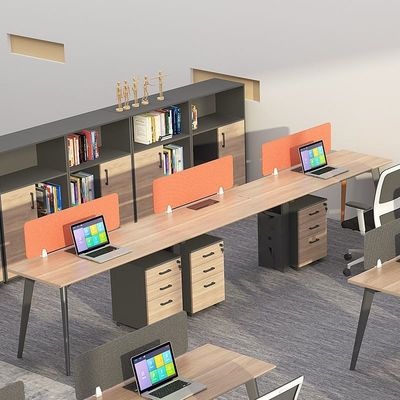 Combinación de muebles de oficina extensibles para cuatro posiciones artificiales en diseño moderno