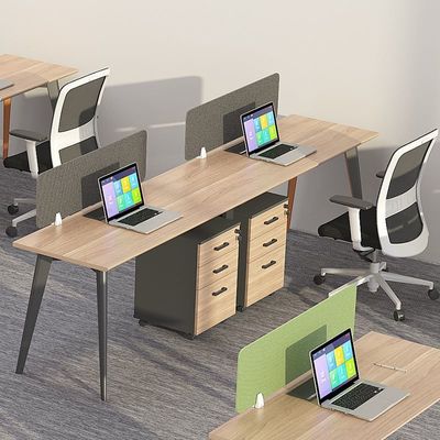Combinación de muebles de oficina extensibles para cuatro posiciones artificiales en diseño moderno