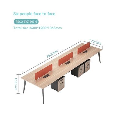 Combinación de muebles de oficina extensibles para cuatro posiciones artificiales en diseño moderno
