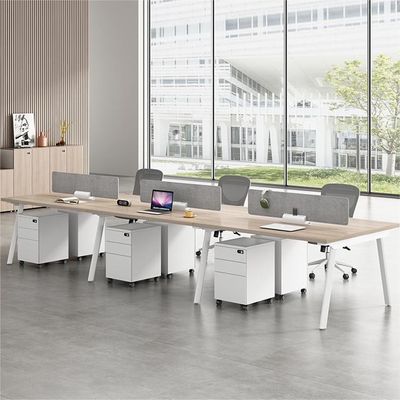 Combinación de muebles de oficina Simple Moderno 4 6 Asiento artificial Mesa Asiento de tarjeta de pantalla
