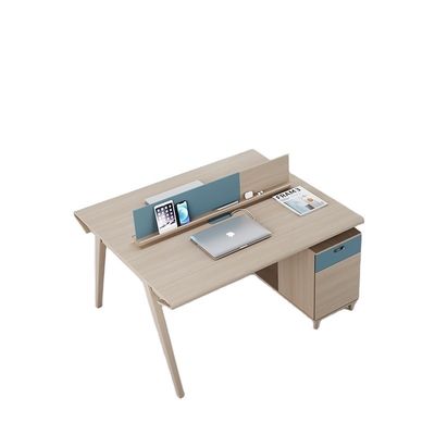 Muebles de oficina modernos de madera Escritorio de personal con diseño en forma de L y paquete de correo en forma de Y