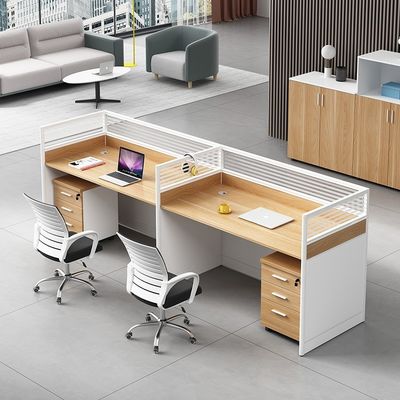 Cuatro bits artificiales combinación de escritorio y silla para negocios multifuncionales