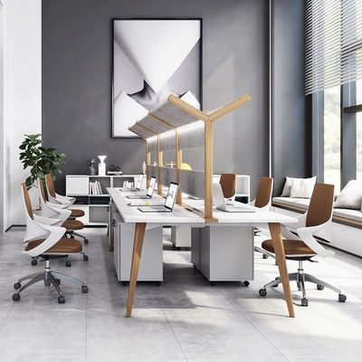 Dos personas de personal de oficina moderna de muebles comerciales de la mesa con ISO9001 / ISO14001 certificado