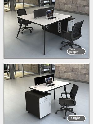 Estación de trabajo combinada de escritorio y silla de 4-6 personas personalizable para locales comerciales