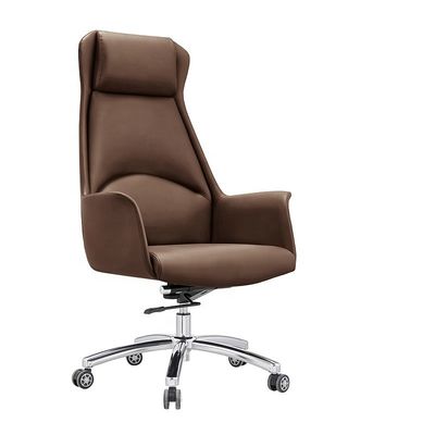 Silla giratoria de cuero ajustable de altura para negociación administrativa de oficina y jefe