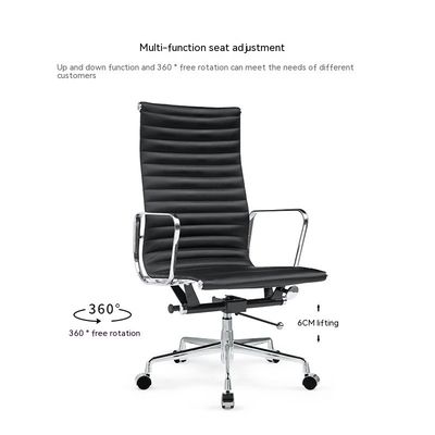 Diseño moderno silla de oficina ejecutiva de espalda alta con cuero técnico y algodón blando