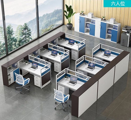 Cabello recto Personal de oficina Mesa de trabajo y combinación de silla para escritorio de pantalla