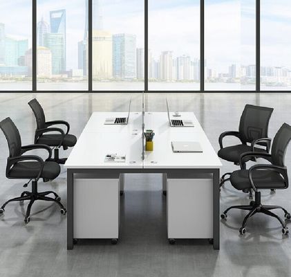 Color personalizable Moderno de madera de suelo Escritorio de personal para varias personas con muebles de gabinete de archivos