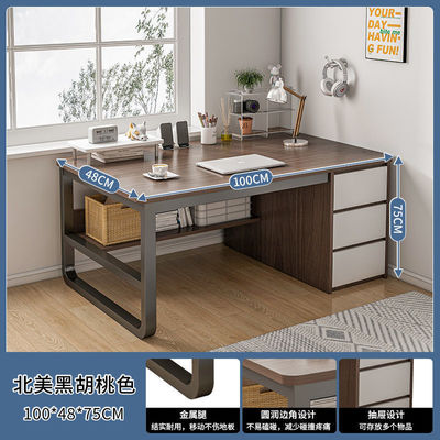 Muebles de oficina simples y modernos Dormitorio de madera de hierro Escritorio de trabajo para oficinas en el hogar