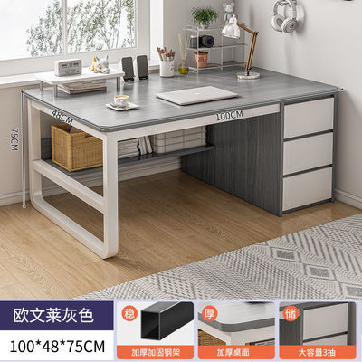 Muebles de oficina simples y modernos Dormitorio de madera de hierro Escritorio de trabajo para oficinas en el hogar
