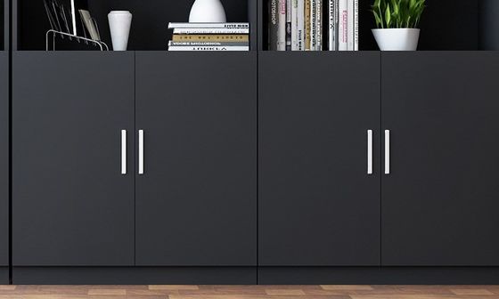Cabinet de despensa de dos puertas de oficina con diseño moderno y T / T 30% depósito 70% saldo