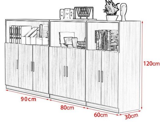 Cabinet de despensa de dos puertas de oficina con diseño moderno y T / T 30% depósito 70% saldo