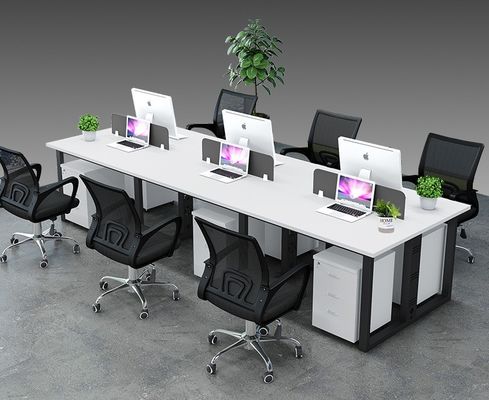 Piernas metálicas Moderno de escritorio multi-persona para la organización de la oficina requerida por el cliente