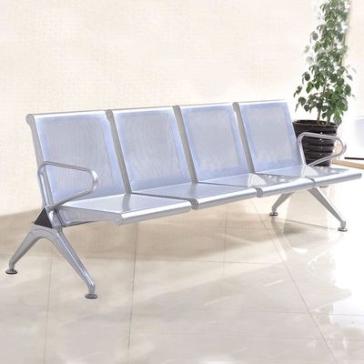 Sofá de silla de metal moderno de acero inoxidable de cuero para el área de espera pública