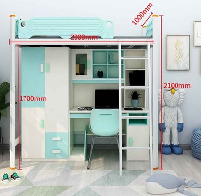 Cama de cama de acero con escaleras de escritorio proporcionada por el cliente y muebles de dormitorio modernos