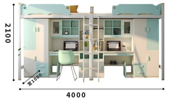 Cama de cama de acero con escaleras de escritorio proporcionada por el cliente y muebles de dormitorio modernos