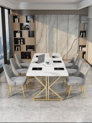 Muebles de oficina de lujo de estilo escandinavo de 2 metros de mármol Mesa de conferencias y escritorio