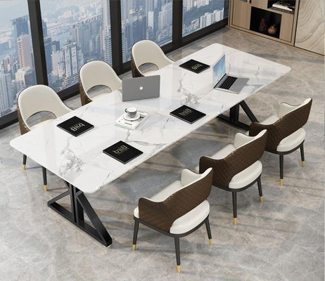 Muebles de oficina de lujo de estilo escandinavo de 2 metros de mármol Mesa de conferencias y escritorio