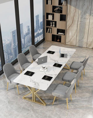 Muebles de oficina de lujo de estilo escandinavo de 2 metros de mármol Mesa de conferencias y escritorio