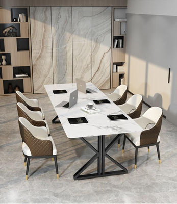 Muebles de oficina de lujo de estilo escandinavo de 2 metros de mármol Mesa de conferencias y escritorio