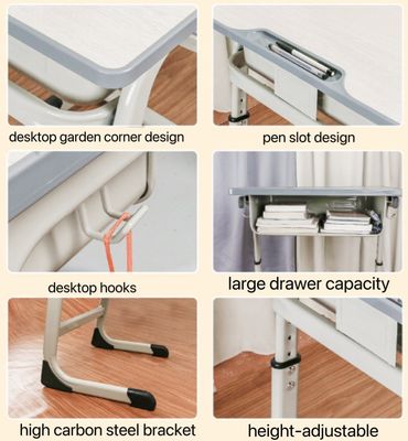 Muebles de dormitorio ajustable para estudiantes individuales Mesa y silla para materiales educativos