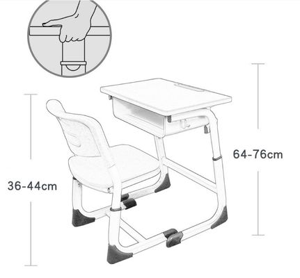 Muebles de dormitorio ajustable para estudiantes individuales Mesa y silla para materiales educativos