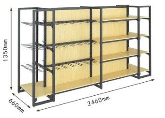Estante de visualización de cuatro columnas para supermercados Farmacias y almacenes de papelería