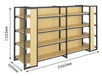 Estante de visualización de cuatro columnas para supermercados Farmacias y almacenes de papelería