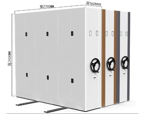 Armario de archivos manual móvil Estante intensivo para archivos proporcionados por el cliente