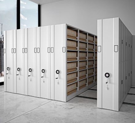 Armario de archivos manual móvil Estante intensivo para archivos proporcionados por el cliente