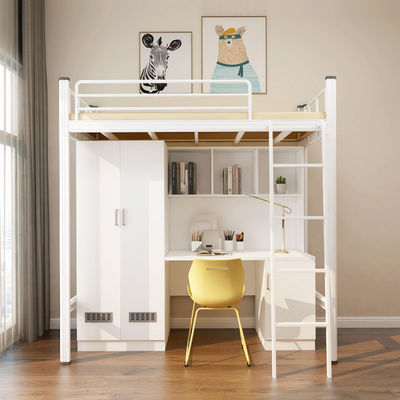 Embalaje de correos Y Escuela moderna Dormitorio Muebles de dormitorio Conjunto Loft Cama de metal con escritorio